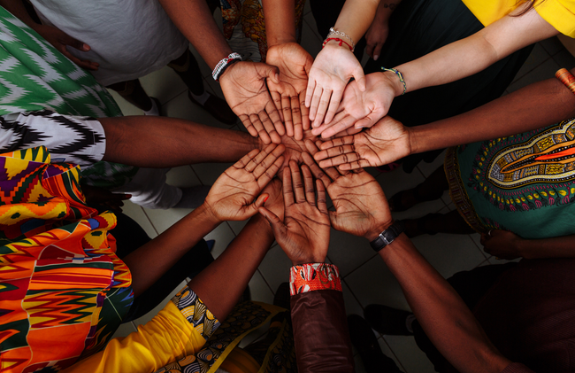 Palms racing up towards camera