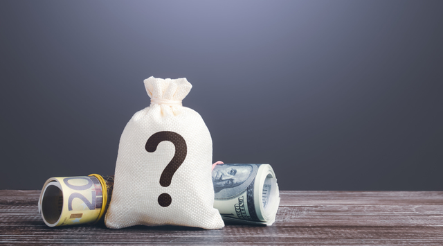 Money bag with a question mark