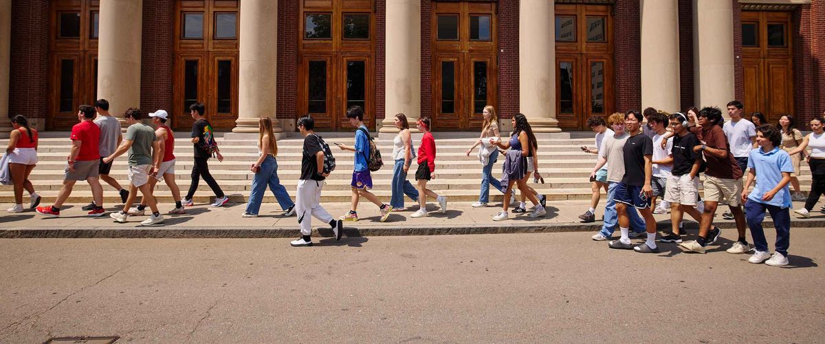 Students walking to class at Boston University