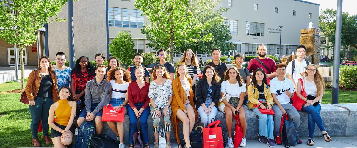 A group of students pose for a photo
