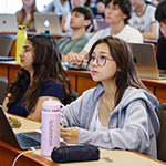 A student in a Business class at Boston Univiersity's Summer Term