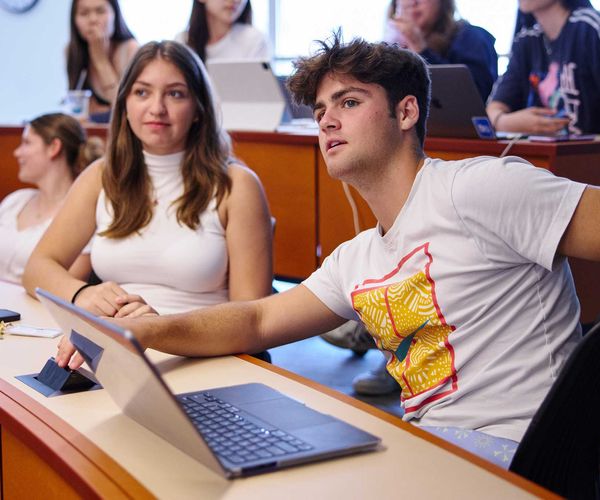 Students in a classroom at Boston University during the summer