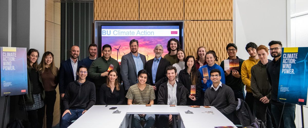 ENGIE North America representatives meet with BU students at event with members of BU Cleantech Club. February 2020. Photo by Daniel Mu, Daily Free Press