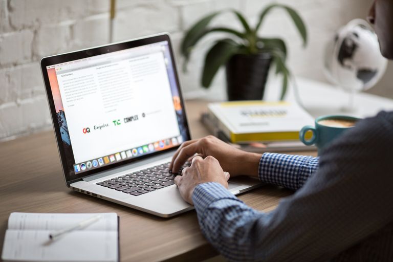 Person using a laptop