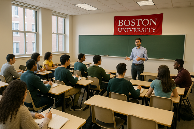 AI-generated image of a BU classroom