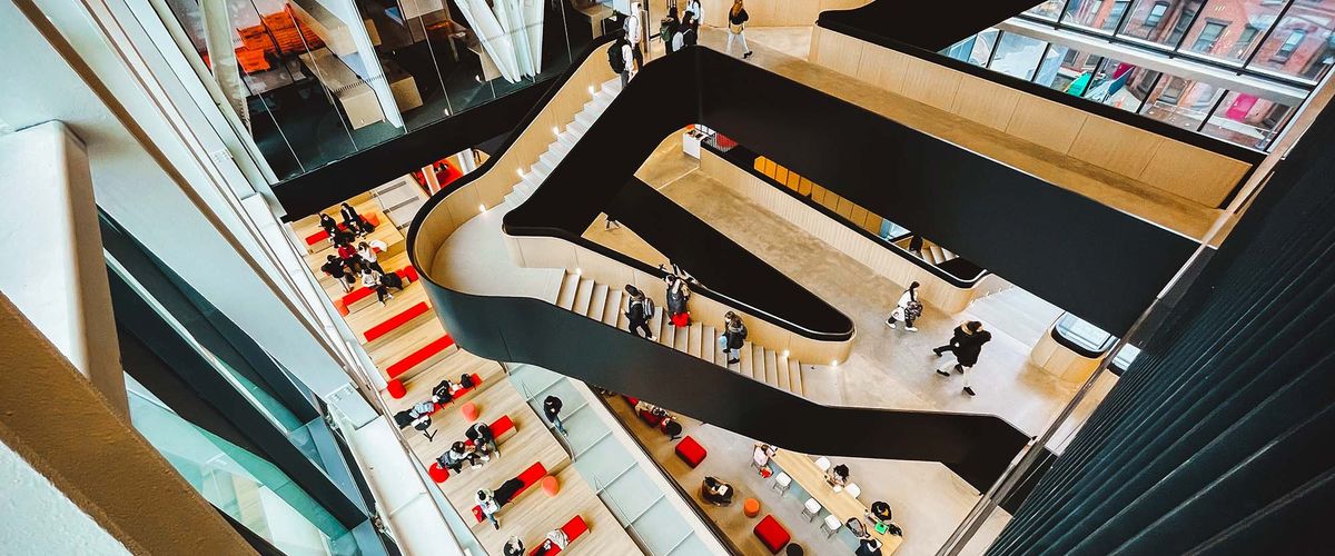 Boston University Center for Computing & Data Sciences Building - staircase from above
