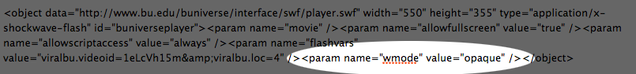 Adding to the list of parameters on object embedded video players