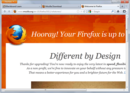Firefox 9 screen