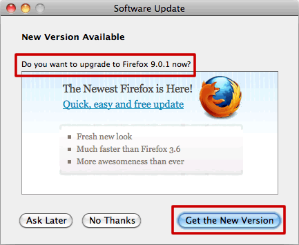 Update Firefox web browser