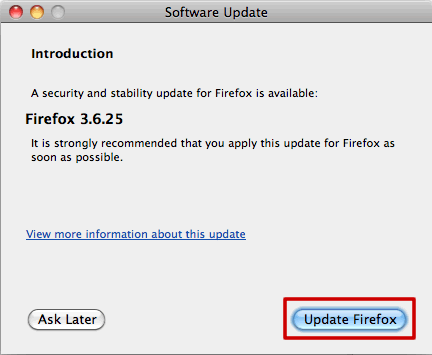 Update Firefox web browser