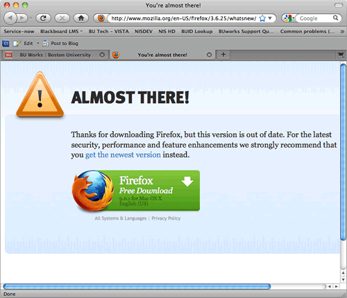 Update Firefox web browser