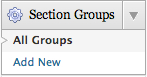 Section Groups top level menu item