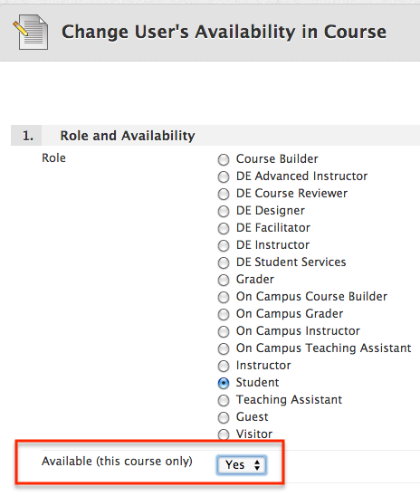 Change User's Availability