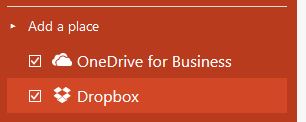 Add Dropbox to Office365 Apps