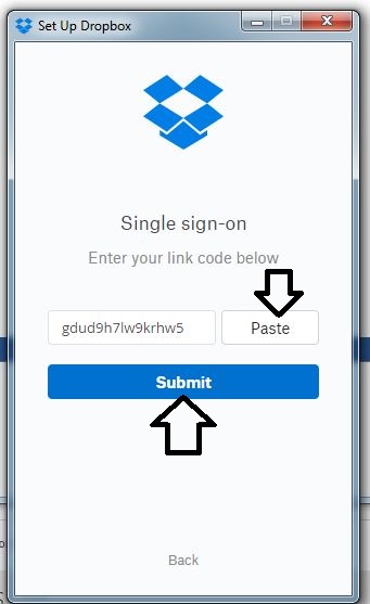 Dropbox Submit Link Code