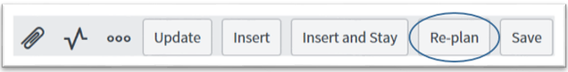Re-plan button
