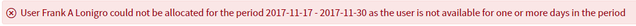SN Resource Allocation Error Message