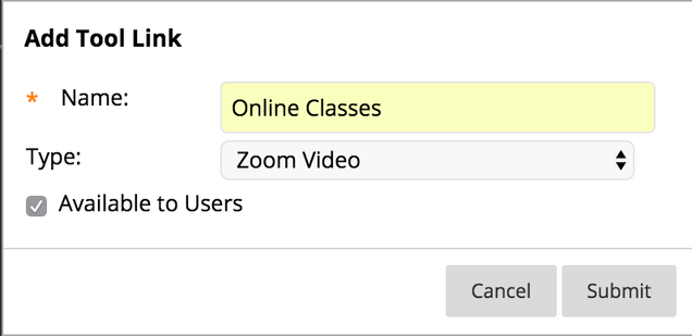 Add Zoom tool to Blackboard