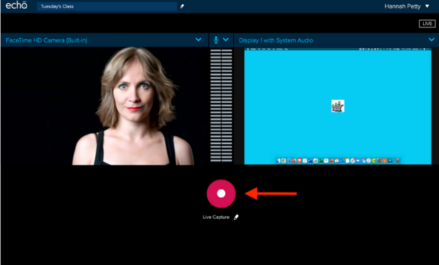 Echo360 UCAP Record button