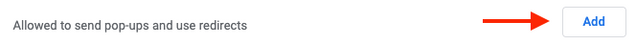 Google Chrome add a site to pop-up exception list.