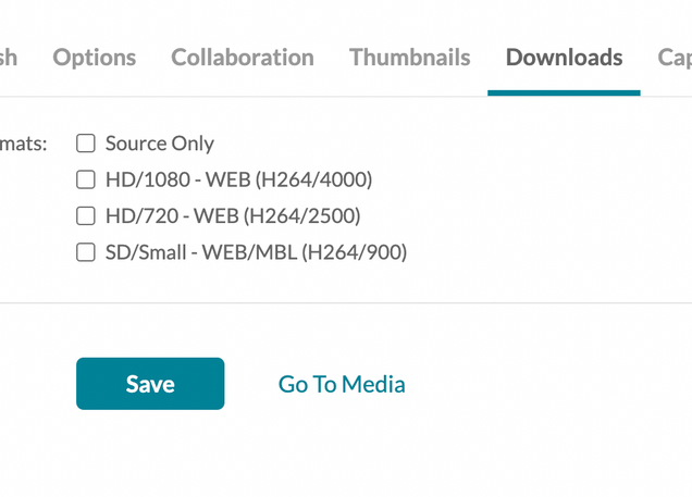 Download options in MyMedia