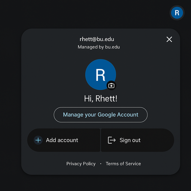 example of a bu google account in gemini