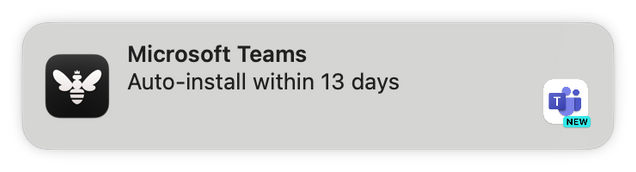 Screenshot of macOS notification from Kandji showing that a Microsoft Teams update will be installed in 13 days