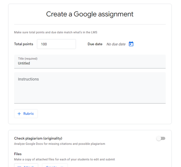 create new assignment in google docs, assign points