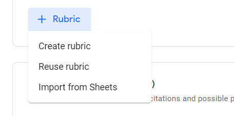 how to add a rubric menu item