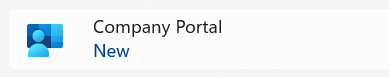 CompanyPortal in Windows Start Menu