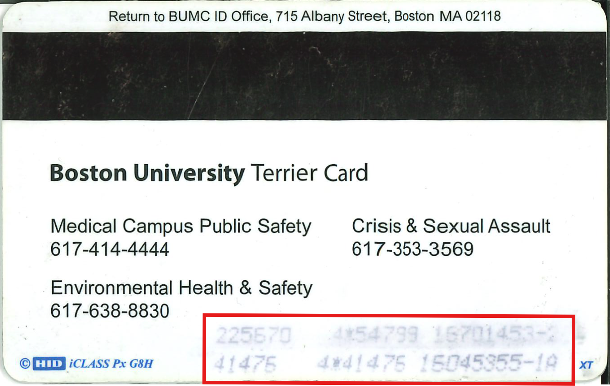 Back of a BU Terrier Card