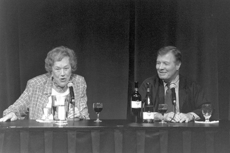 Julia Child and Jacques Pepin in panel table discussion