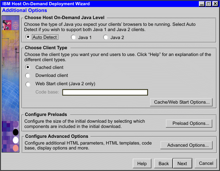 Additional Options window