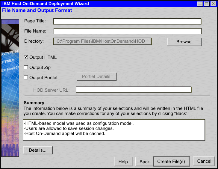 File Name and Output Format