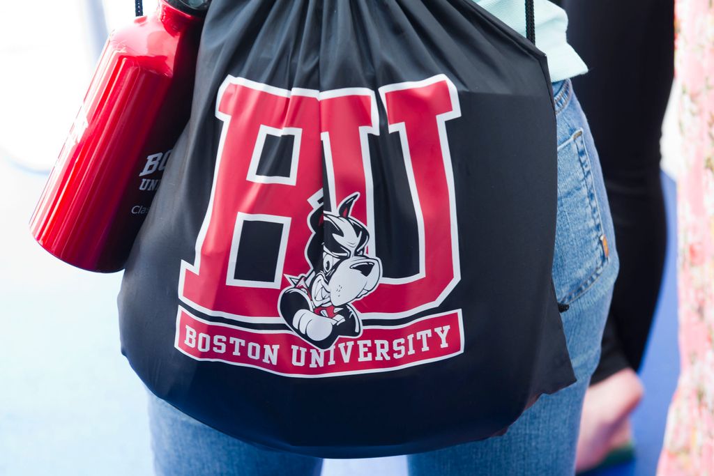 Boston University swag backpack