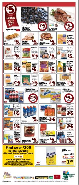 A sample of the $5 Deals Safeway Offers every week.  Image courtesy of Safeway Weekly Ads.