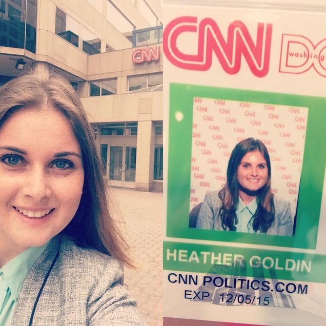 An instagram picture I took on the first day of my internship at CNN, which I was so excited about! I couldn't have obtained such an opportunity if I didn't intern in Washington (Photo: Heather Goldin)