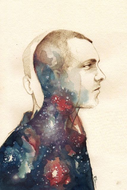 Illustration be Elia Fernandez expressing the depth of an introvert’s mind.