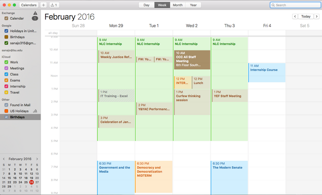 How I use iCal to organize assignments