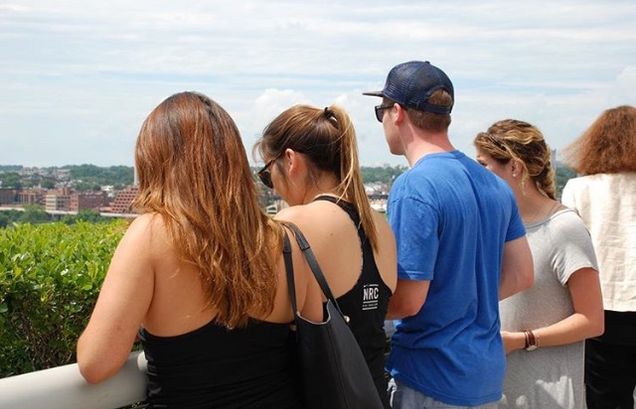 Myself and fellow students looking over the beautiful view at the Kennedy Center (Photo credit: Lisa Rocco)