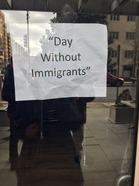 A Day Without Immigrants sign