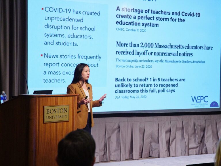 Dr. Olivia Chi presents research findings at the BU Wheelock Forum