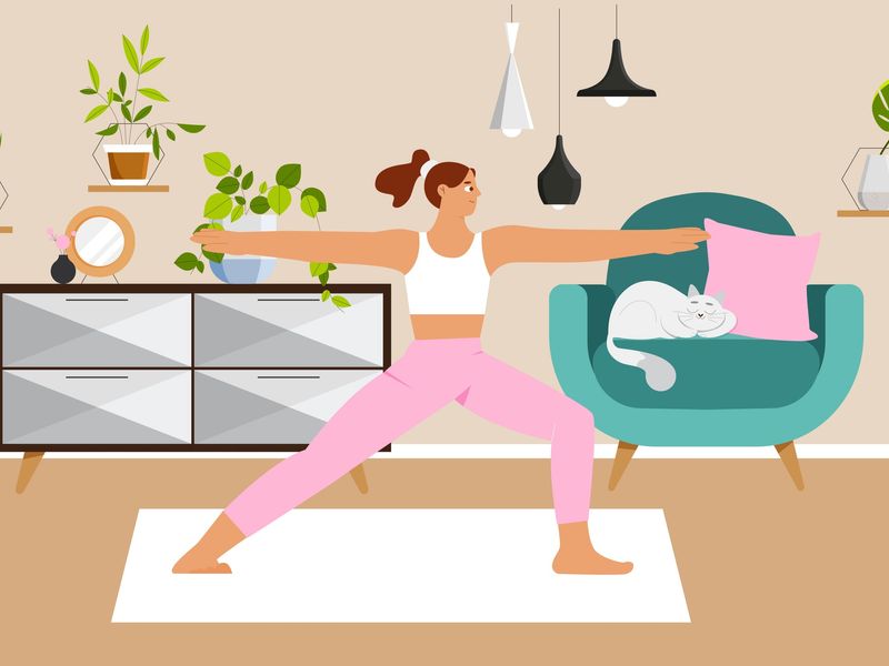 An illustration of a woman exercising.