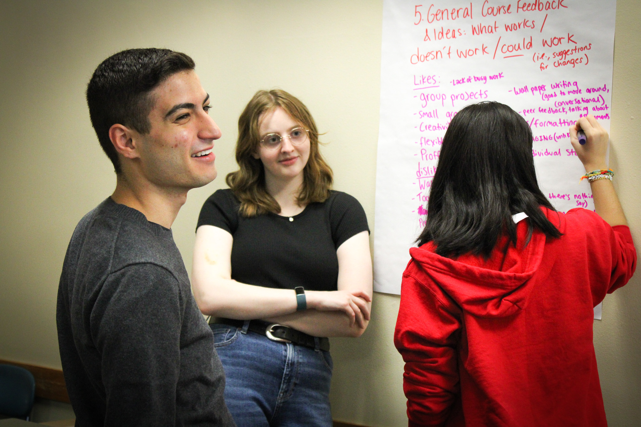 Students working together during class