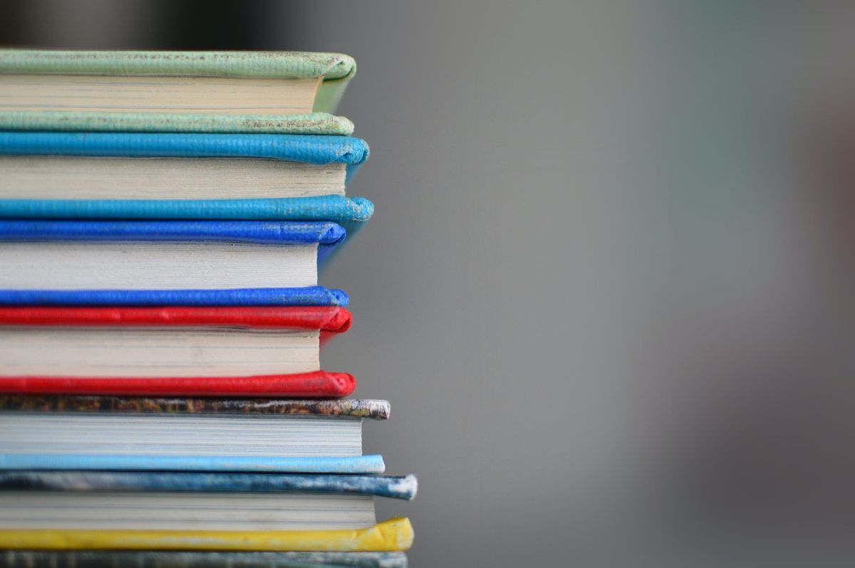 Colorful stack of books