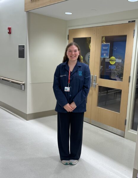 Shows Katelyn Logan at her hospital internship