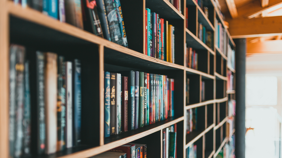photo of bookshelf filled with books