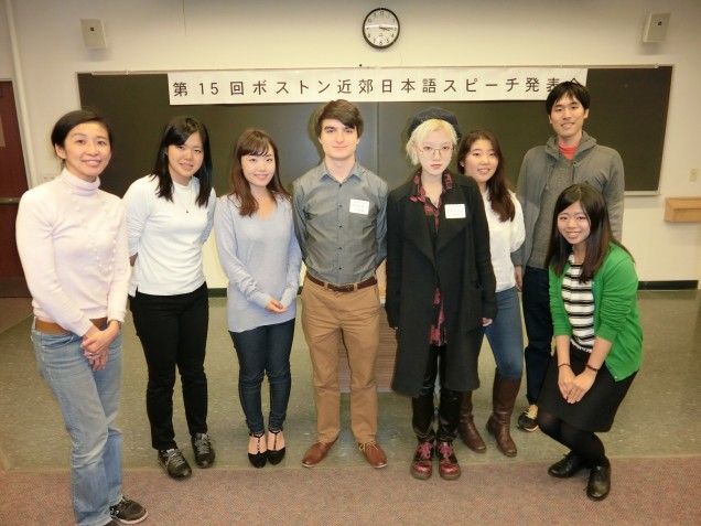 (center) Spencer Hayes (CAS '19) and Irene Yu (COM '17) Here are Spencer and Irene (center) with four Waseda University students studying at BU and members of WLL Faculty. Amazing job, Spencer and Irene!